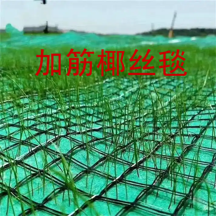 加筋椰丝毯｜高强抗拉加筋生态毯 河道陡坡专用护坡
